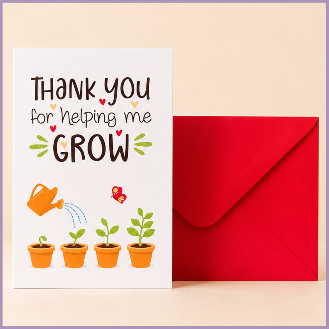 Thank You for Helping Me Grow Card