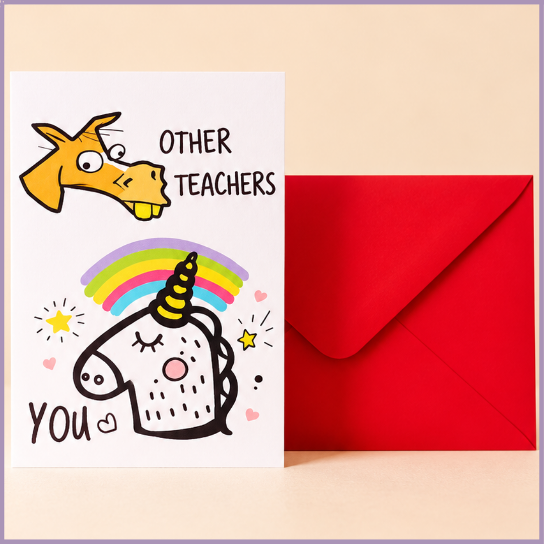 Unicorn Teacher Appreciation Card