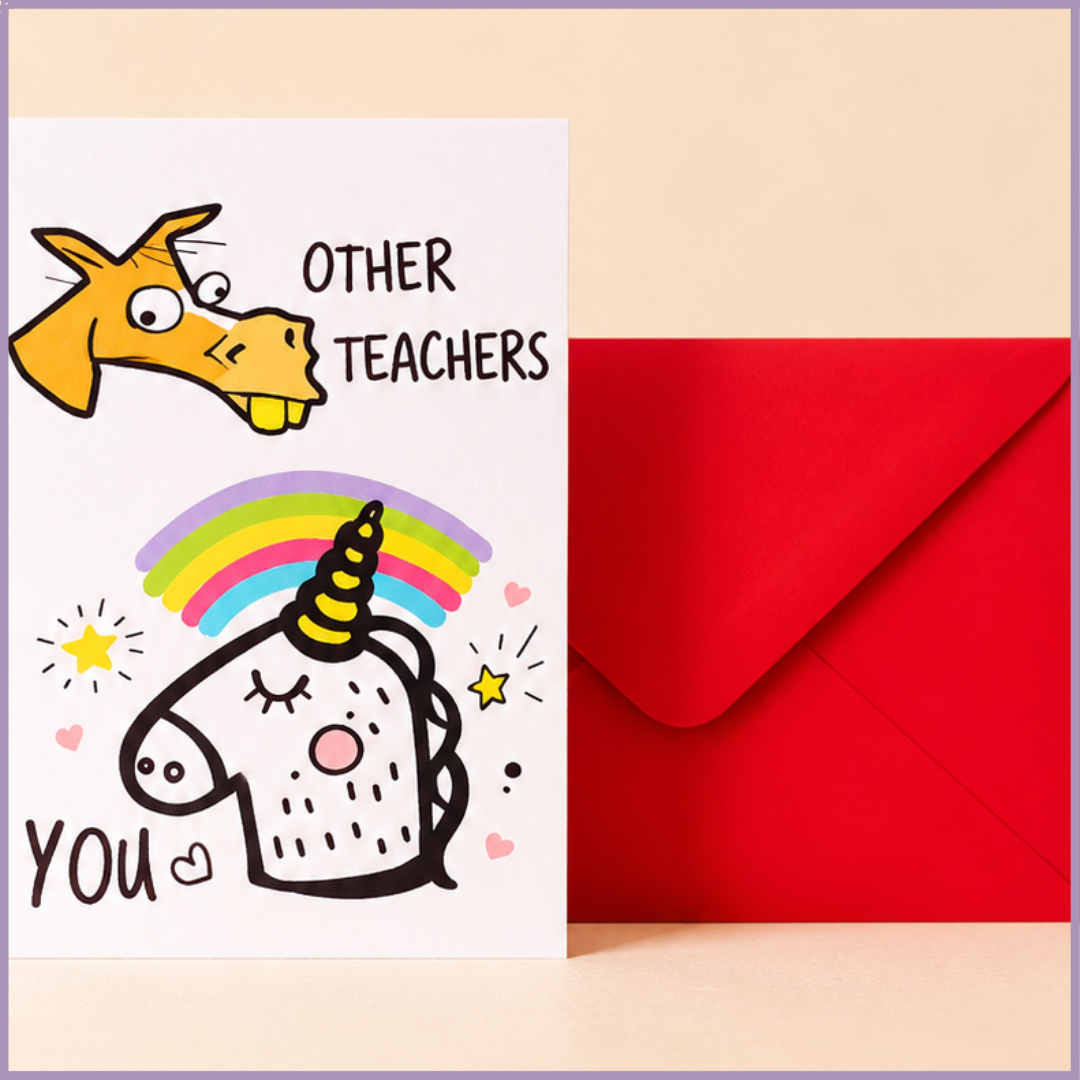 Unicorn Teacher Appreciation Card