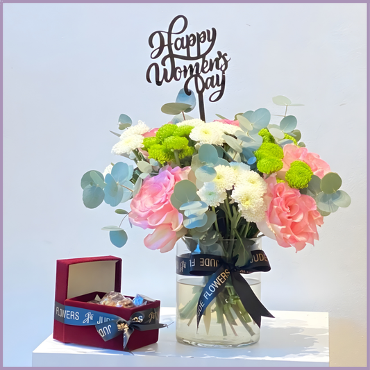Women’s Day Flowers with Chocolates by Jude Flowers