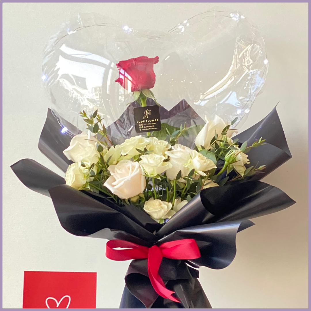 Wrapped in Love - Valentine’s Heart Balloon Bouquet
