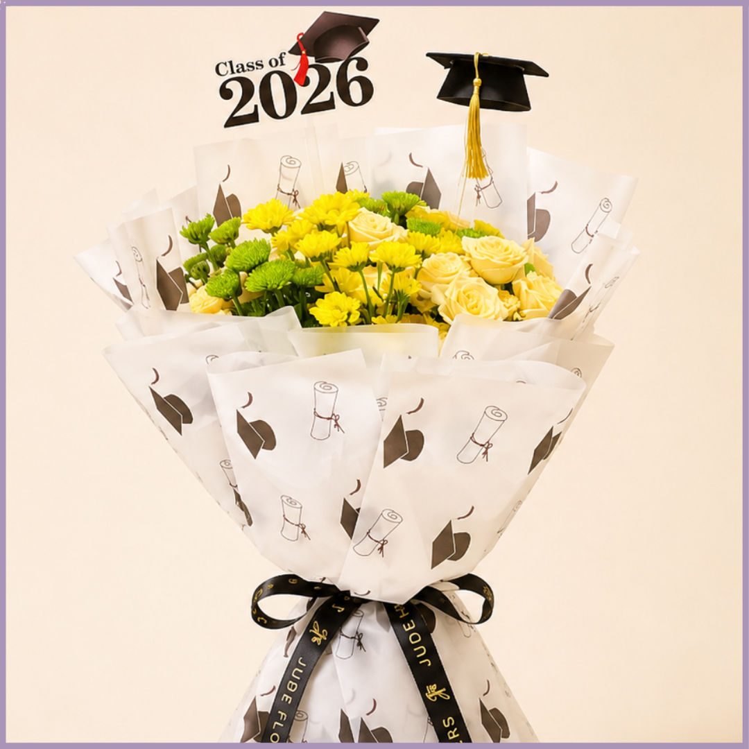 2026 Yellow Celebration Graduation Floral Bouquet