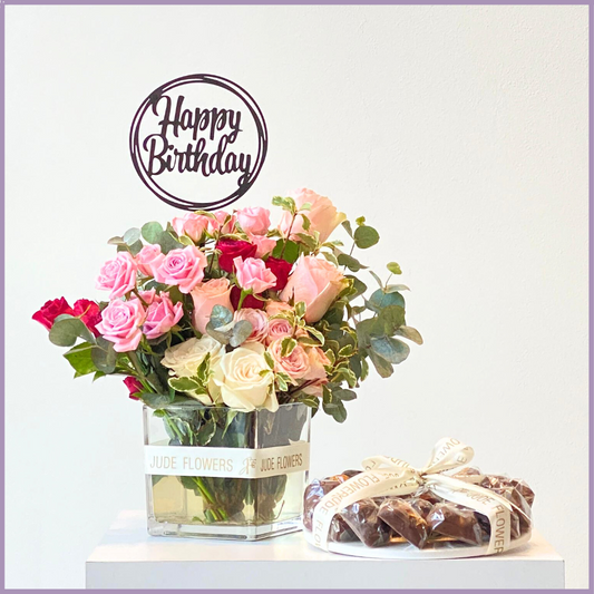 Birthday Bloom & Sweet Indulgence – chocolate, delivered in Bahrain