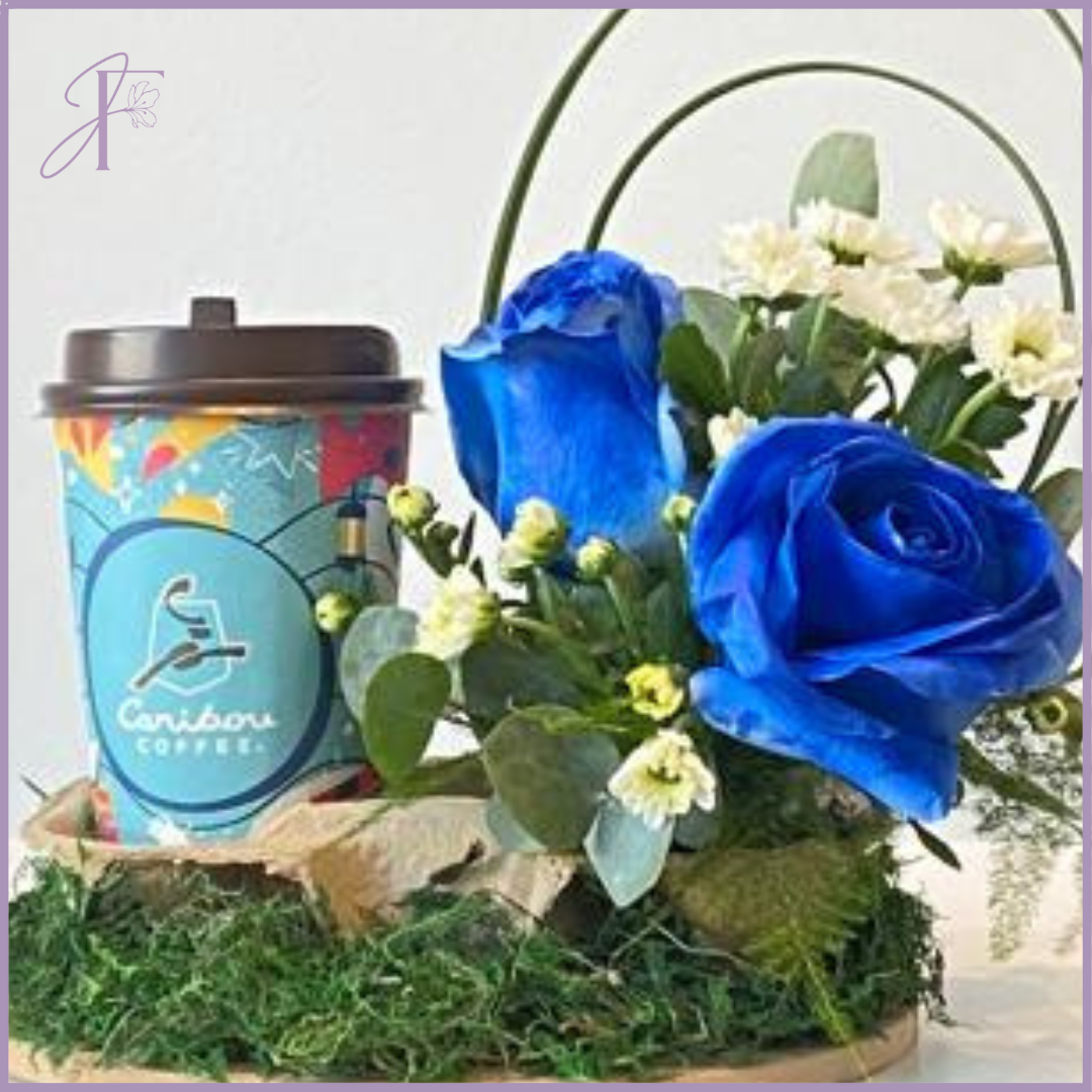 Caribou Duo: Elegant Father's Day Floral Pair with Fathers Day Card
