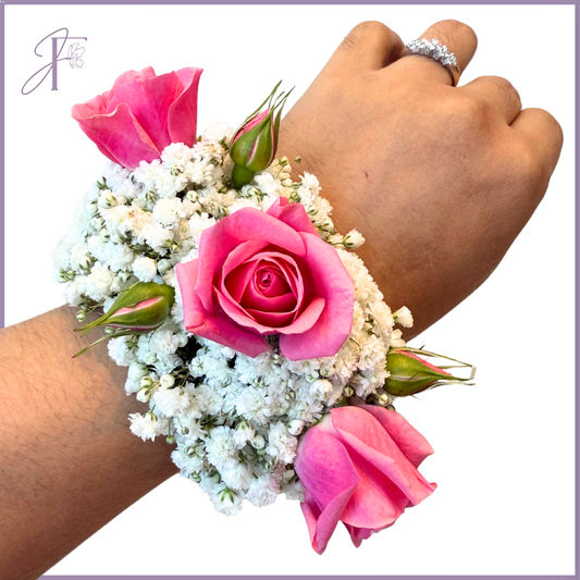 Celebration Bloom Band - Spray Rose & Gypso Wristlet