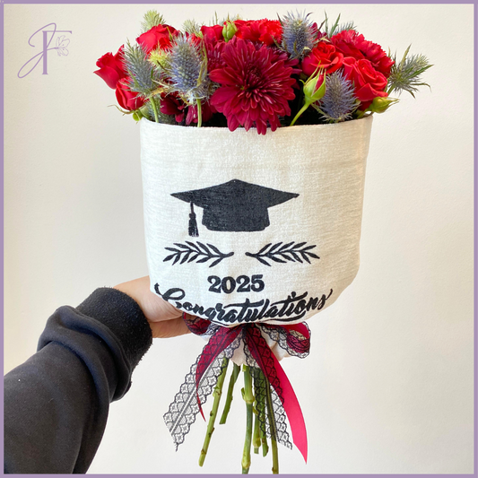 Crimson Tide 2025 Graduation Bouquet - Rich Red & Burgundy