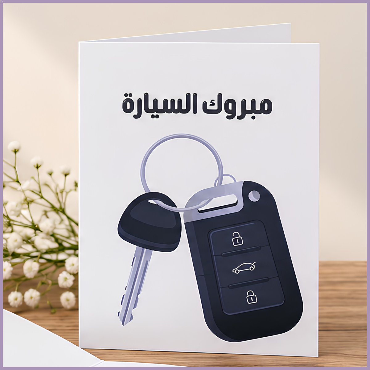 بطاقة تهنئة: مبروك السيارة الجديدة