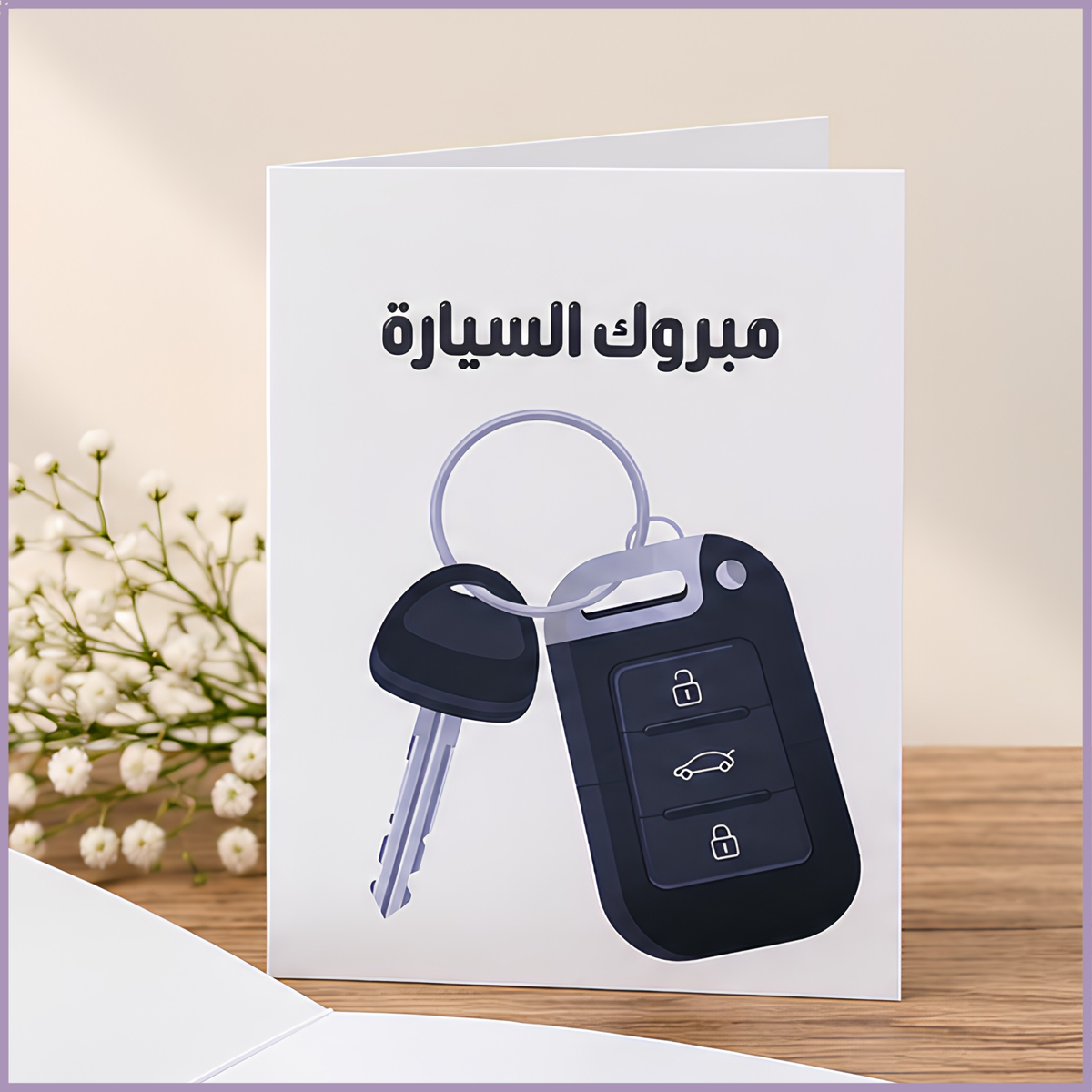 بطاقة تهنئة: مبروك السيارة الجديدة