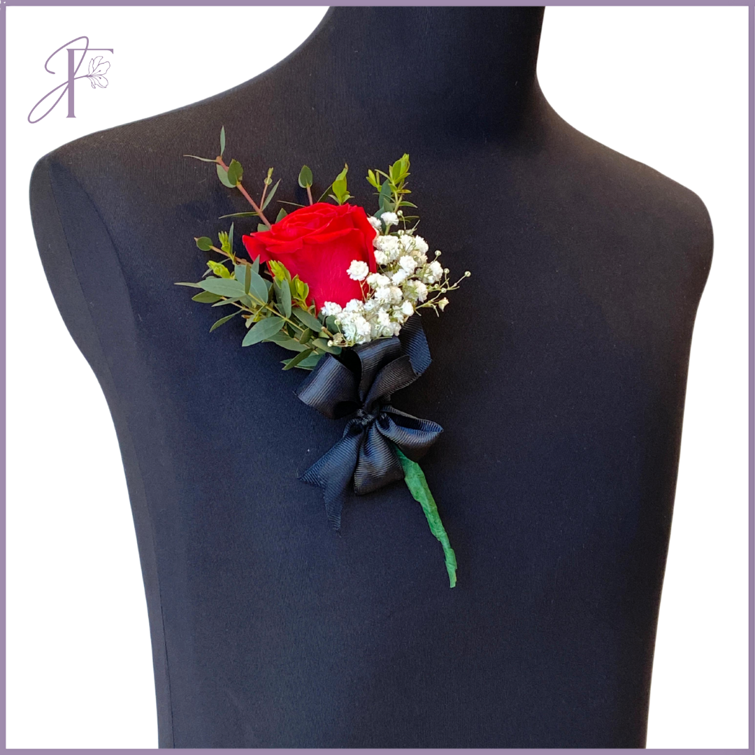 Crimson Rose Pin - Classic Red Lapel Flower