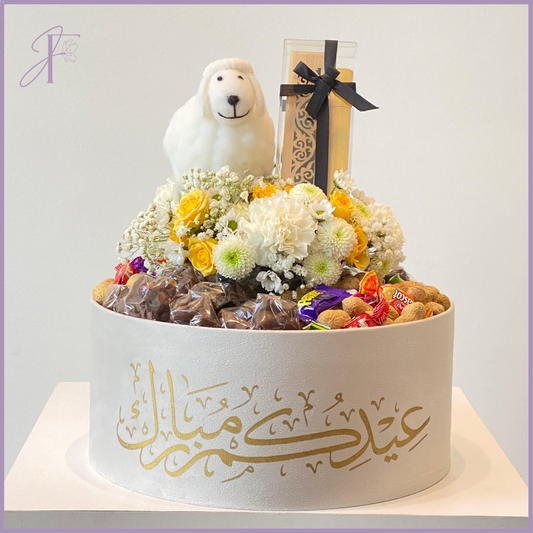 Eid Mubarak Velvet Feast - Jude Flowers Limited Edition Floral & Chocolate Box (35cm x 30cm)