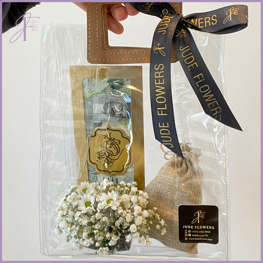 Elegant Petite Gift Bag - Flowers, Money Holder & Dolcetta Chocolates