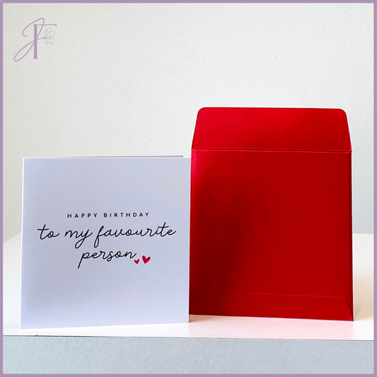Elegant 'Favorite Person' Birthday Card – gift accessories, delivered in Bahrain