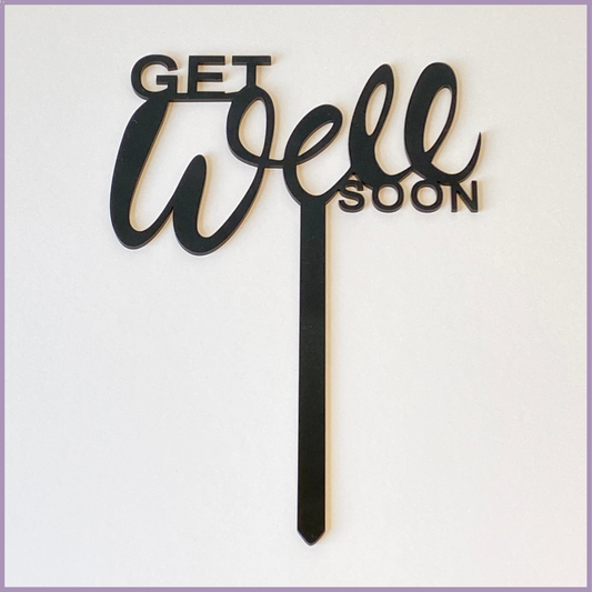 "Get Well Soon" Black Acrylic Sign Add-on – gift accessories, delivered in Bahrain