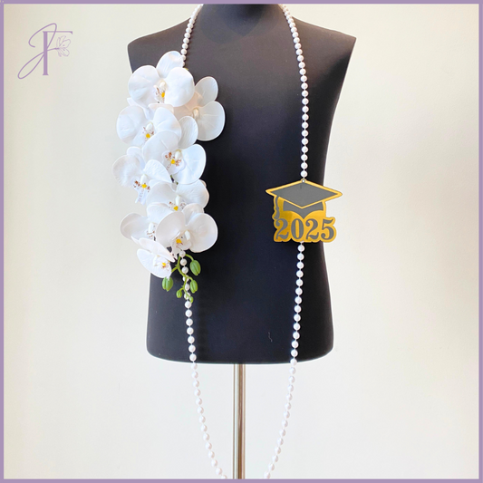 Graduation Orchid & Pearl Garland