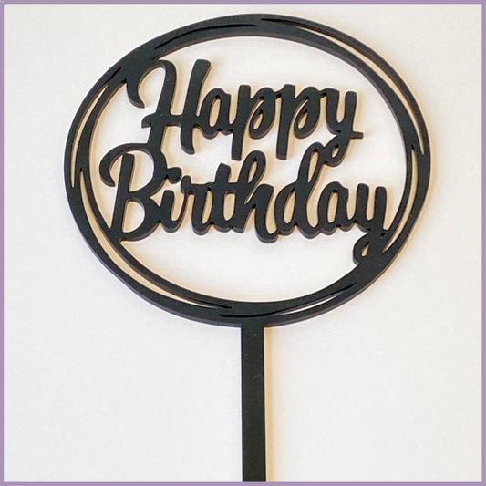 "Happy Birthday" Black Acrylic Sign Add-on – gift accessories, delivered in Bahrain