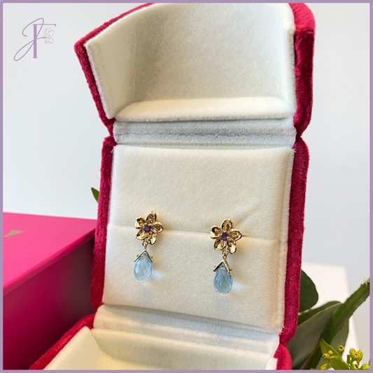 Periwinkle Bloom & Dazzle Tray - Jude Flowers x Maison V Luxury Floral & Jewelry Gift