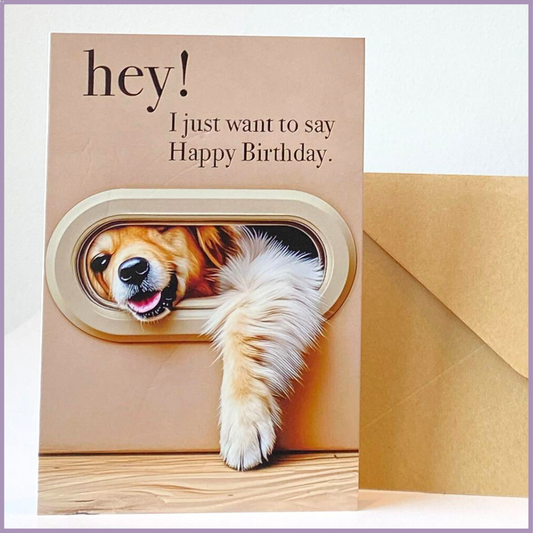 Puppy Peek-a-Boo Birthday Card – gift accessories, delivered in Bahrain