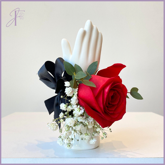 Scarlet Romance Wristlet - Classic Red Rose Occasion Bracelet
