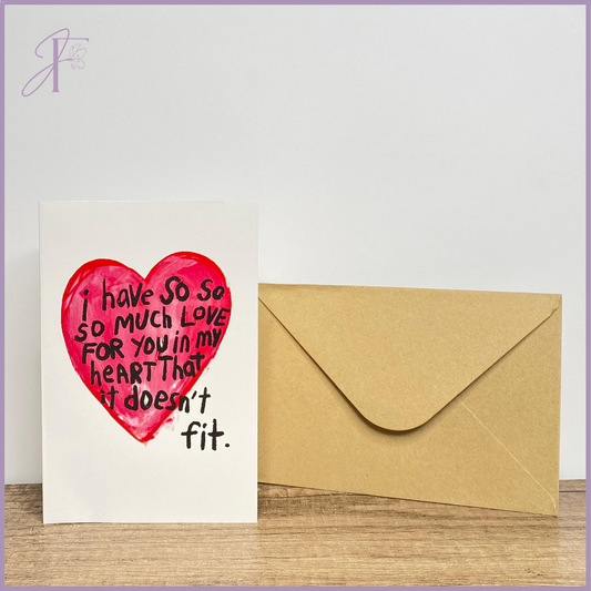 Greeting Card: So Much Love Card - Heartfelt Single Card with Envelope