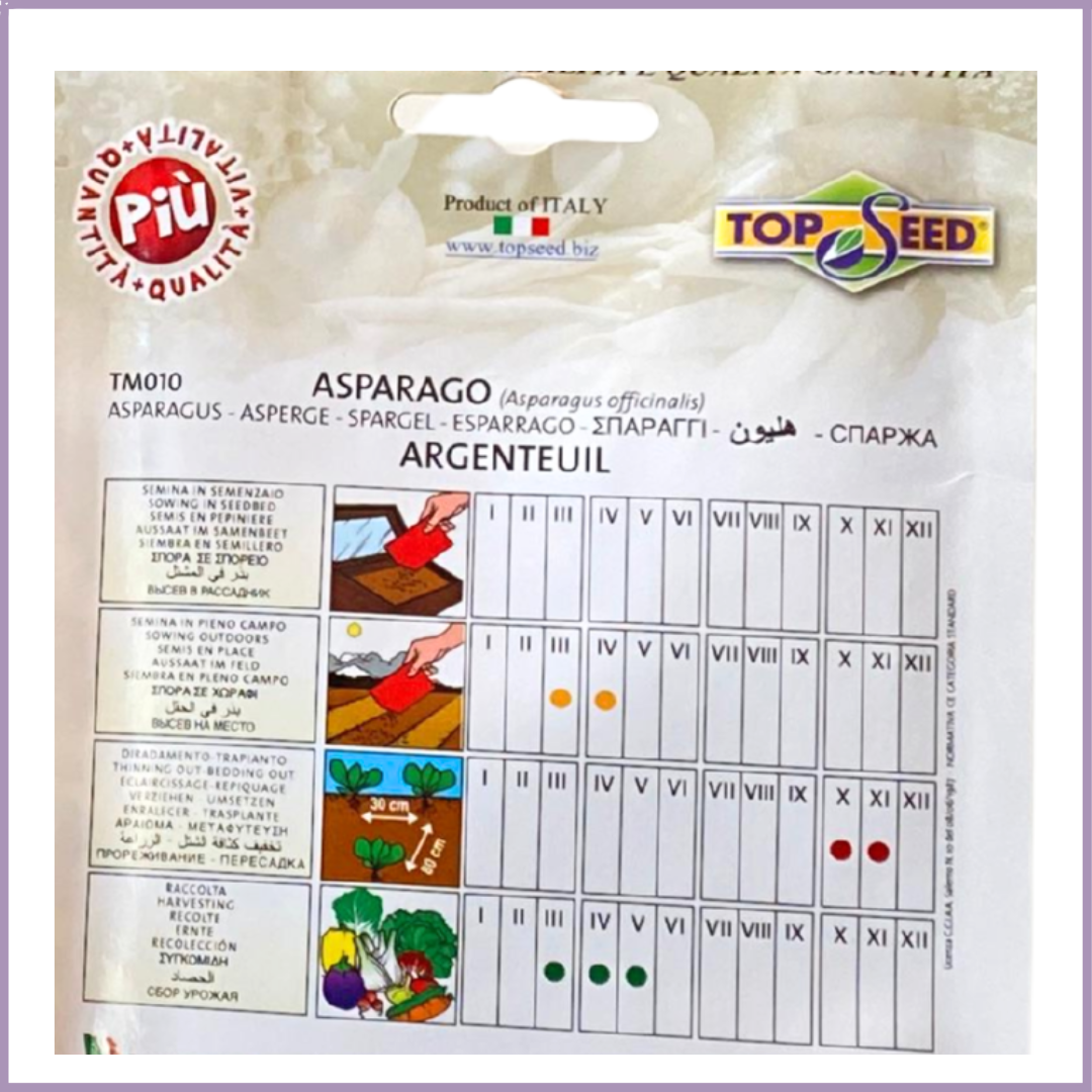 Seeds: Asparagus TOP SEED Brand - Grow in Bahrain