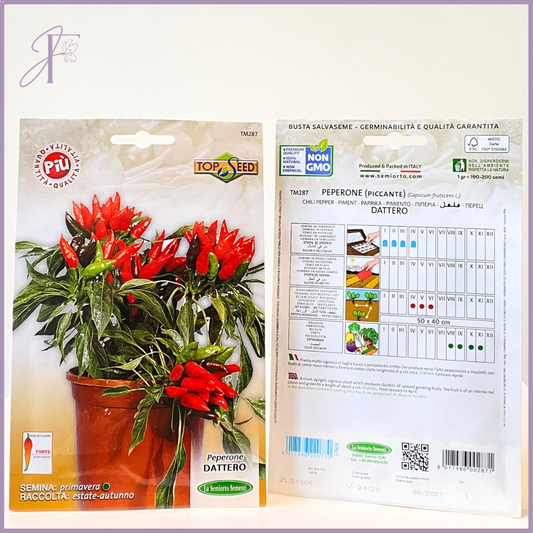 TOP SEED Non-GMO Peperone Dattero Chilli Seeds - Grow Your Own Spicy Harvest – plant, delivered in Bahrain