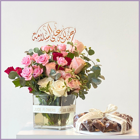 The Recovery Rose Garden - A Gift of Roses & Assorted Chocolates with Arabic Topper – chocolate, delivered in Bahrain