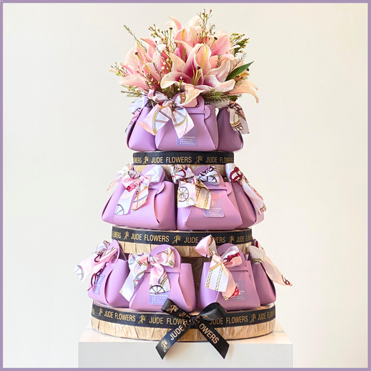 The Ultimate Bloom & Bite Tower by Jude Flowers – chocolate, delivered in Bahrain