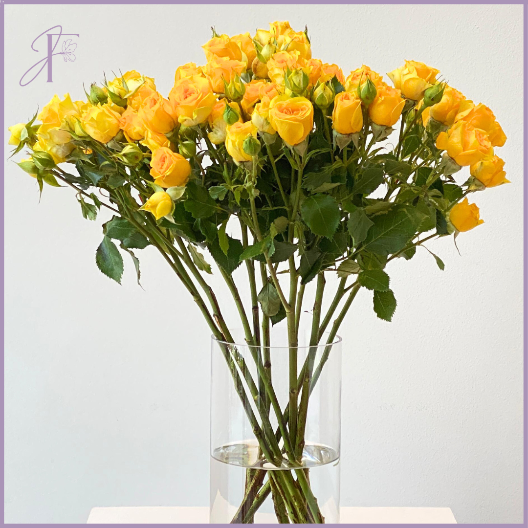 Yellow Spray Rose Stem - 1 Stem - Create your own Bouquet