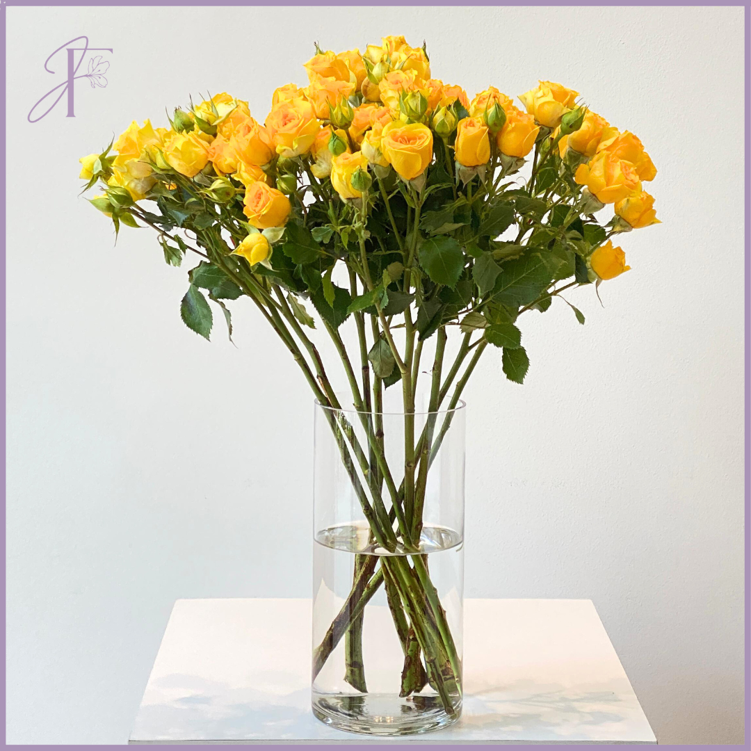 Yellow Spray Rose Stem - 1 Stem - Create your own Bouquet