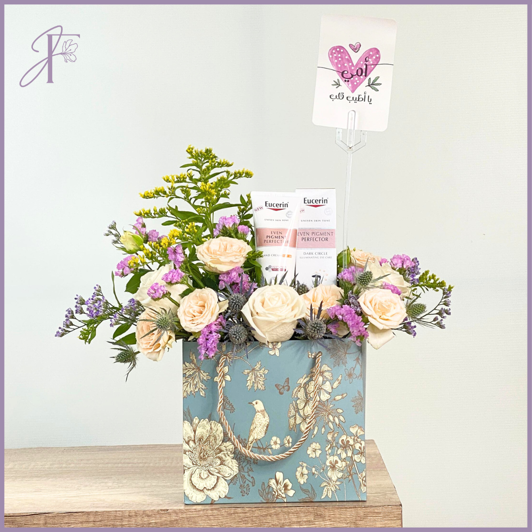 You Plus Eucerin Floral Mother's Day Gift Bag | حقيبة زهور يوبلس يوسيرين