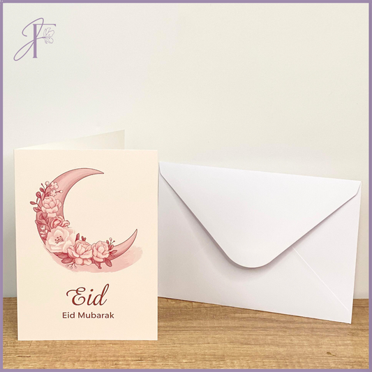 Floral Crescent – Eid Card (14.5cm x 10cm)